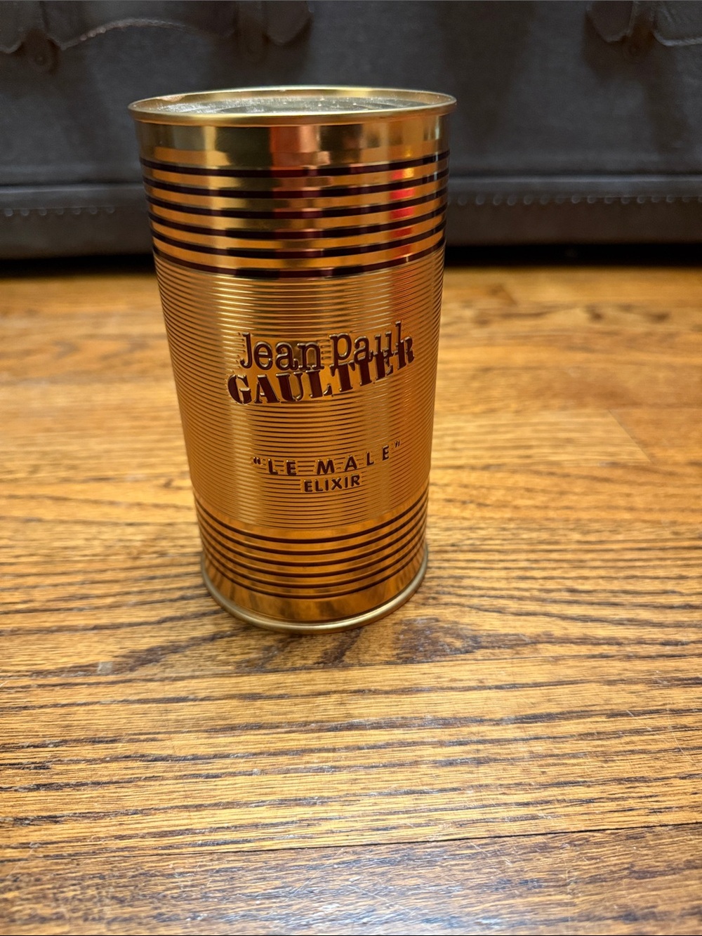 Jean Paul Gaultier Gold and Black Striped Female Torso Perfume Bottle